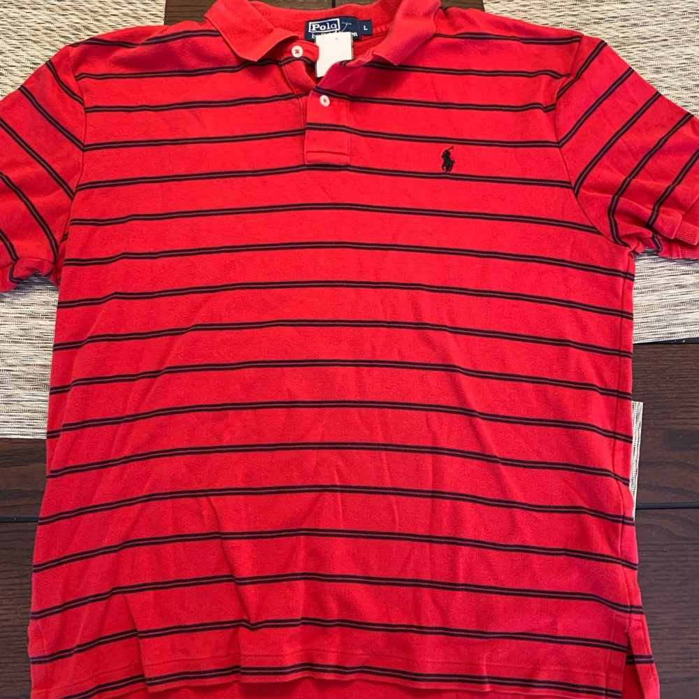 Mens pre owned Large Ralph Lauren striped soft polo shirt